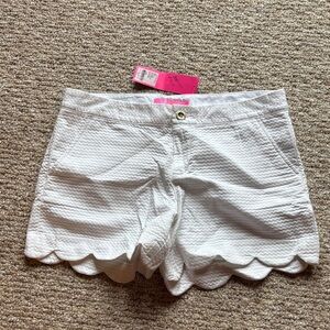 Lilly Pulitzer White Scalloped Shorts